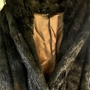 Beautiful vintage G Cassarette black faux fur coat.